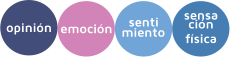 emoción opinión senti miento sensa ción física